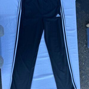 Adidas Boys Pants – Size 18/20, Black w/ White Stripes, Good Condition